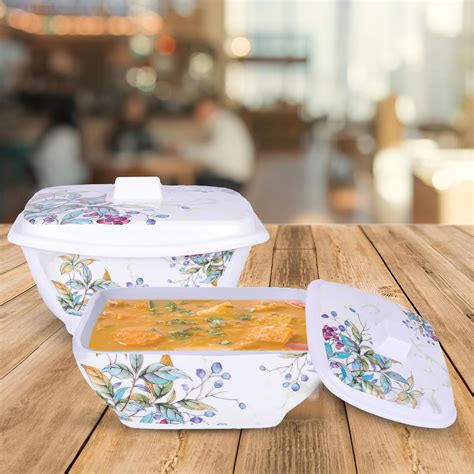 USHA SHRIRAM Melamine Serving Bowl (2Pcs - 1.4L Each) |Fibre Melamine ...