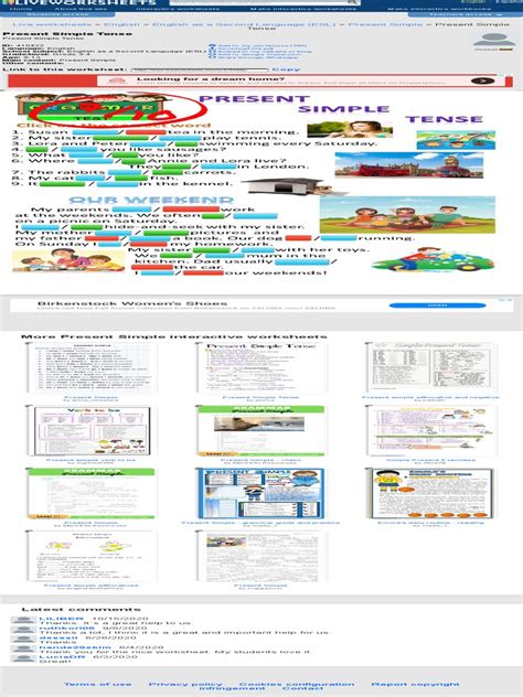 Present Simple Tense Worksheet | PDF | English As A Second Or Foreign Language | Worksheet
