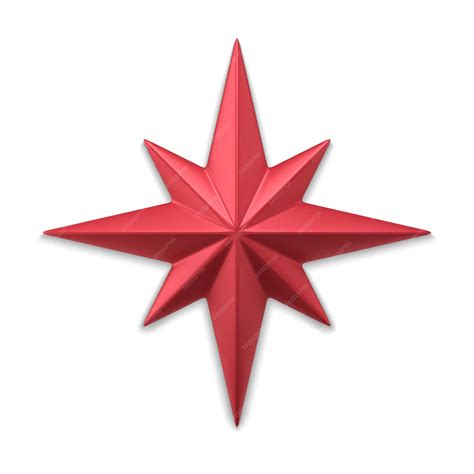 Premium Vector | Red realistic eight pointed star 3d vector illustration