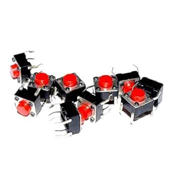 SFURTI_ Tactile Momentary Push Button Switch, Micro Push-to-On, Red, 4 ...