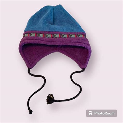 L.L. BEAN Vintage 90s Fleece Aztec Winter Beanie Ski... - Depop