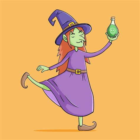 Sorciere Rigolote Sa Potion - Vecteurs : téléchargez gratuitement des ...