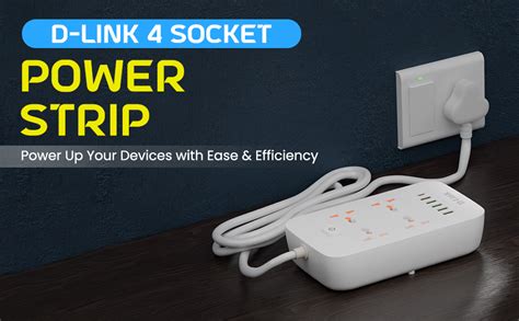 D-Link Power Strip with 4 Universal Sockets with Child Security + 5 USB ...