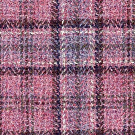 Tartan Plaid Check WOOL TWEED Fabric in Lavender Lilac - 1.6 Yard