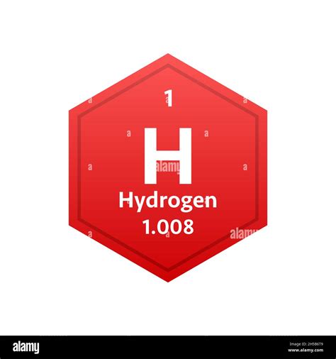 Hydrogen Symbol Chemical Element Of The Periodic Table Vector