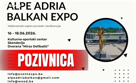 Poziv za učešće na sajmu „ALPE ADRIA BALKAN EXPO“, Sarajevo 2026 ...