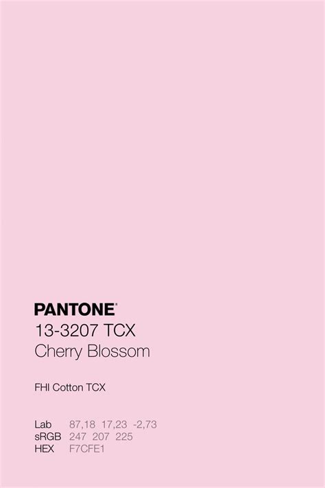 PANTONE 13-3207 TCX Cherry Blossom Color Code Lab sRGB HEX | Pantone ...
