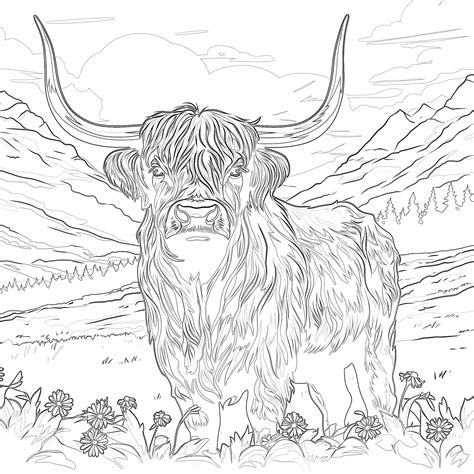 Highland Cow Coloring Pages