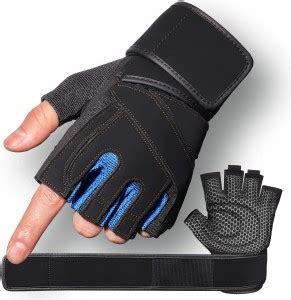 Leosportz Padded Workout Gloves with antislip slicon Grip and wrist ...