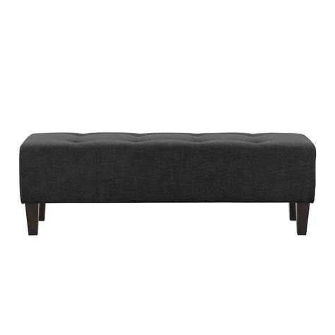 CorLiving Rosewell Modern Dark Grey Accent Bench 52-in x 17-in x 16-in ...