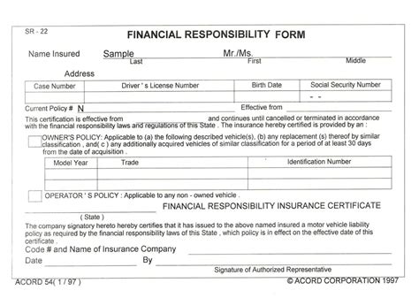 Image result for SR22 Insurance Form