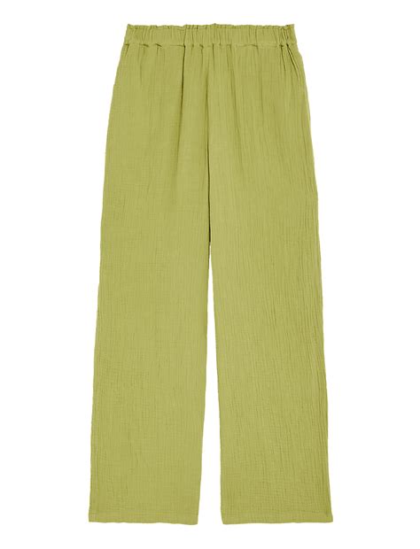 Buy Pure Cotton Wide Leg Trousers at Marks & Spencer
