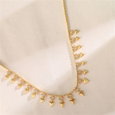 Discover Pyramid Two Layer Silver Necklace | Paksha - Paksha India