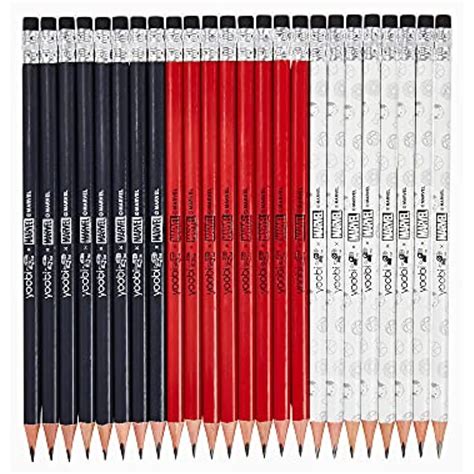 Yoobi x Marvel #2 Pencils Red, Black and White with India | Ubuy