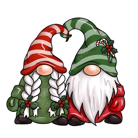 Christmas Couple Gnome Mistletoe Cute Illustration, Christmas, Couple ...
