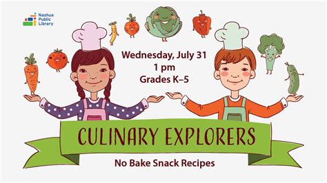 Culinary Explorers: No Cook Recipes, Nashua Public Library, 31 July ...