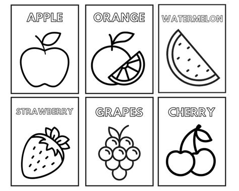Buy Simple Fruit Coloring Pages for Kids, Toddlers, Preschoolers Online ...