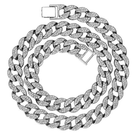 Buy AlfaQ Iced Out Chain | Hip hop Chain | Cuban Chain (Combo 2) at ...