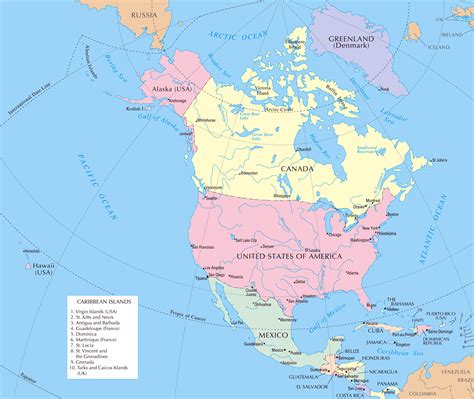 North America large detailed political map with capitals. Large detailed political map of North ...