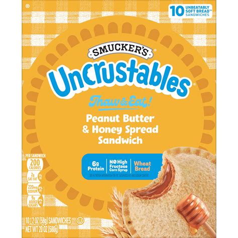 Smucker's Uncrustables Peanut Butter & Honey Spread - Shop Sandwiches ...