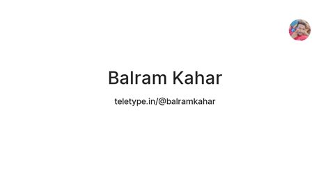 Balram Kahar — Teletype