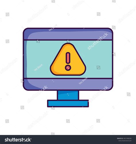 Image result for Computer with Warning Sign Vector