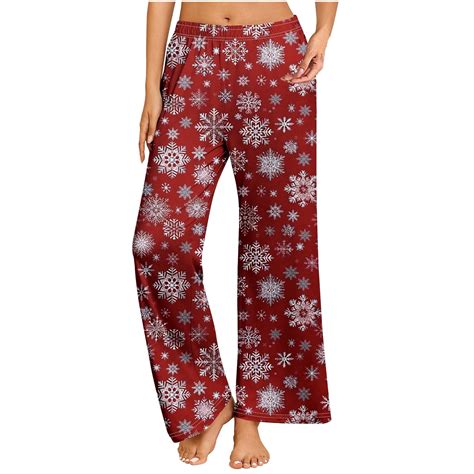 Augper Women's Christmas Pajama Pants, Cotton Sleepwear Plaid Pajamas ...