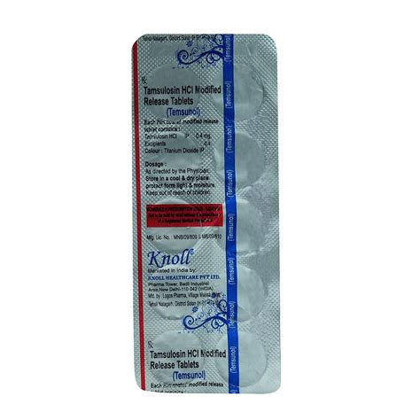 Temsunol 0.4Mg Mr -Strip of 10 Tablets : Amazon.in: Health & Personal Care