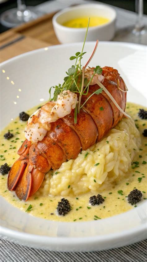 Butter-Poached Lobster Tail with Champagne Beurre Blanc & Saffron ...
