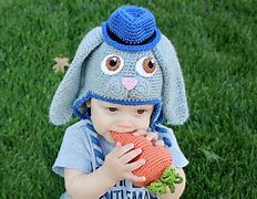 Image result for Crochet Bunny Hat Aduult