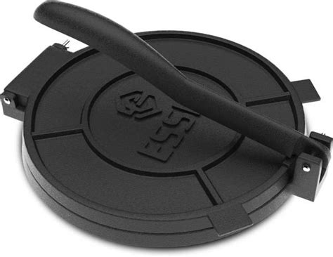 ESSPY 10-Inches/25-Cm Pre-Seasoned Cast Iron Manual Roti Maker Press ...