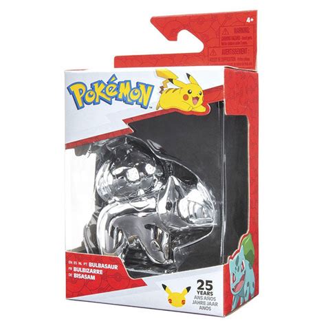 Jazwares Pokémon Pok??mon 25th Celebration Silver Bulbasaur Figure - 3 ...