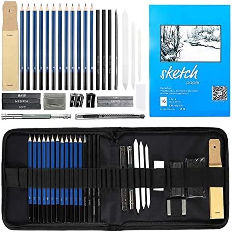 Corslet 36 Pc Art Sketching Kit Graphite Charcoal Drawing Pencil Set ...