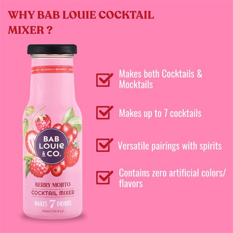 Berry Mojito Cocktail Mix - Serves 7 drinks , Best Mixers For Cocktail ...