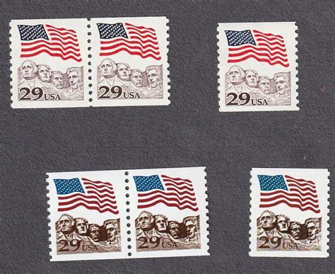 Triple 29c US 2523 29c Rushmore 2523 & 2523A Lot (2) Single plus Pair F-VF, MNH | United States ...