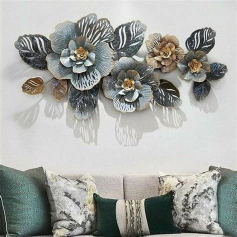 Hans Art Special Floral Metal Wall Art for Living Room (50 x 26 Inches ...