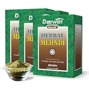 Buy Deewal Herbal Mehndi | 100% Natural Henna Powder for Brown Hair ...