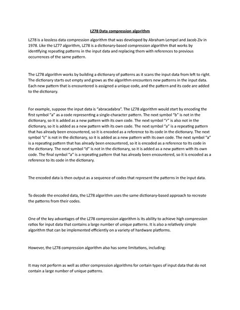 LZ77 Compression Algorithm 的图像结果