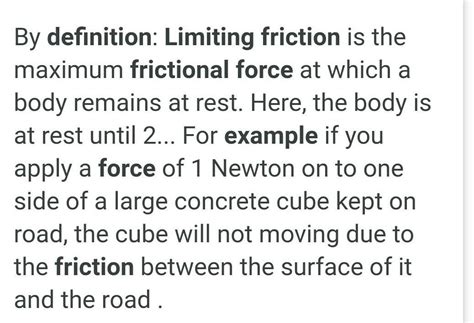 Example of force of limting friction - Brainly.in