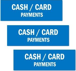 Mindcraftz Cash Card Sign Board Pack of 3 Blue color Emergency Sign ...