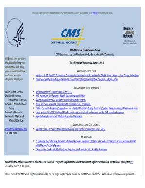 Fillable Online cms hhs CMS Information for the Medicare Fee-For ...
