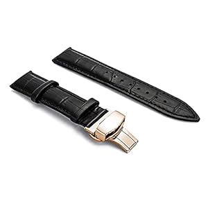 ewatchaccessories 22mm Black Deployment Buckle Watch Band Strap Rose ...
