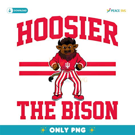 Hoosier The Bison Indiana University Mascot In Red Striped Uniform PNG ...