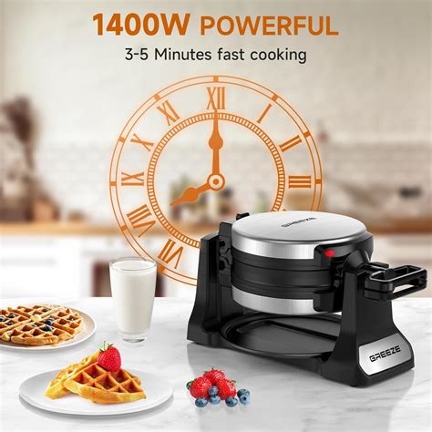 Greeze Waffle Maker, Double Belgian Waffle Maker 180°Flip, India | Ubuy