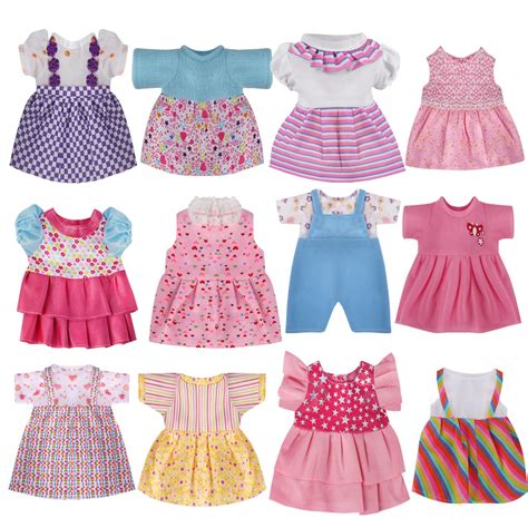 Amazon.com: 12 Sets Baby Doll Clothes for 12 13 14 Inch Dolls, Alive ...