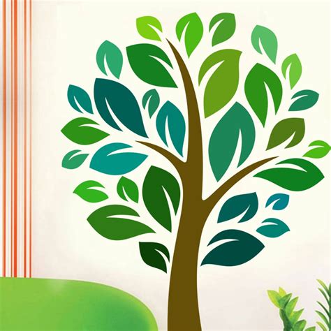 Grand Pixels Green Tree Large PVC Vinyl Wall Sticker for Bedroom ...