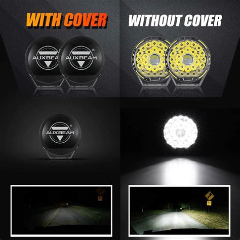 9 Inch Round LED Driving Light Black Cover Light Shield