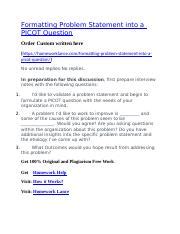 Image result for Picot Statement Example