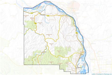 Sample maps of Columbia generated with map cropping (masking) tool.