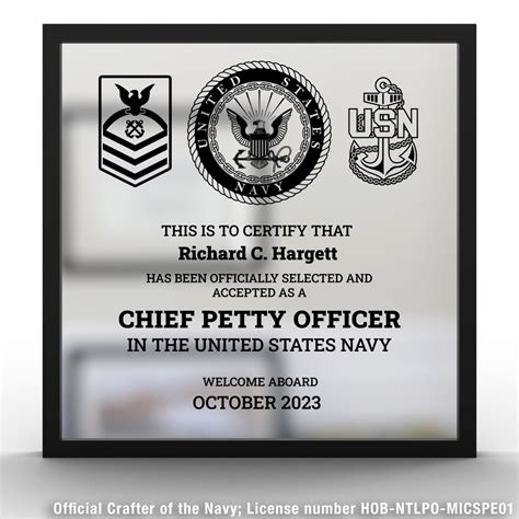 Navy Chief Appreciation Plaque: Military Award & Retirement Gift for ...